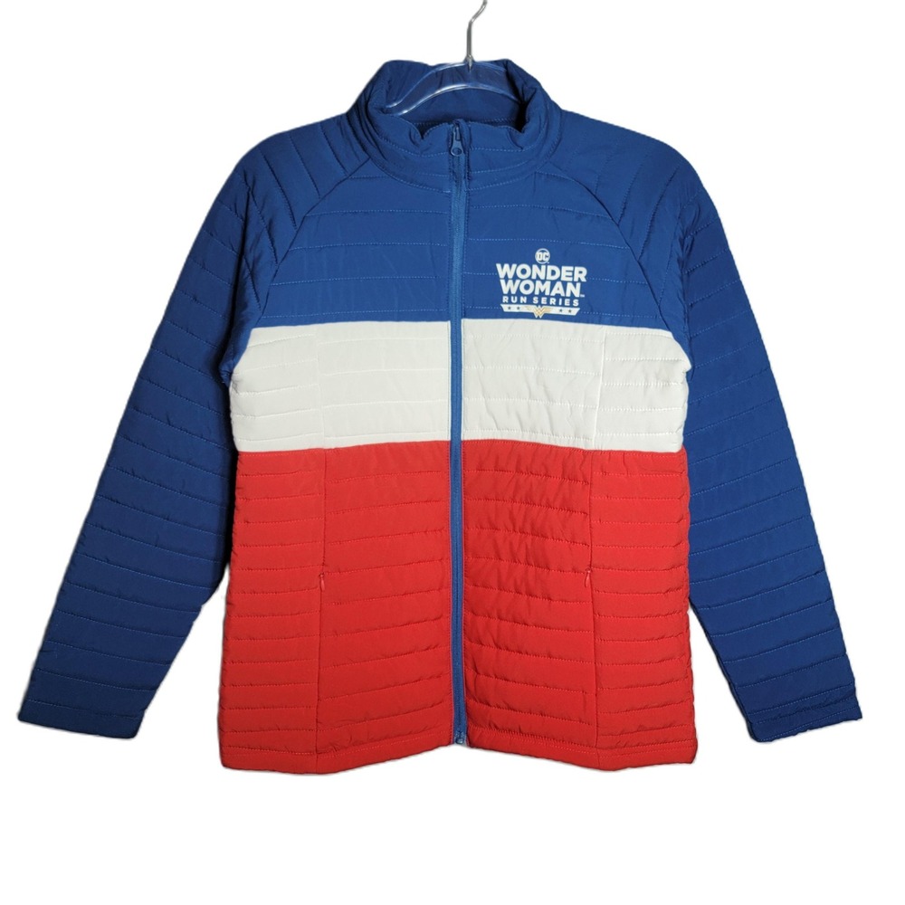 Ventures‎ Endurance Wonder Woman Run Series Puffer Jacket Womens Medium Blue Red